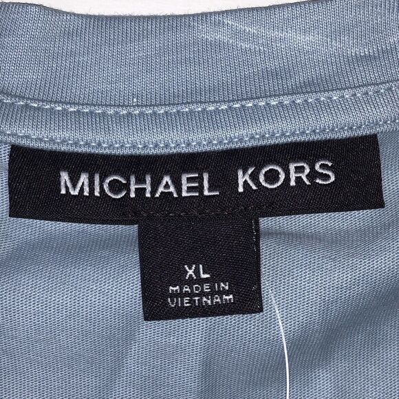 Michael Kors Mens Crew Neck T-Shirt Pale Blue Size XL NWT - Picture 3 of 13